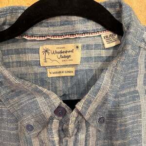 Weatherproof Vintage Men's Short Sleeve Linen Blend Woven Button Down Shirt